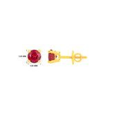 22k Yellow Gold Ruby Stud Earrings with Ruby with gold weight of 0.857g
